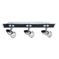 Comet 3 Lamp Halogen Black Chrome Adjustable Spot Bar Spot Light