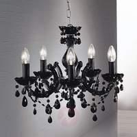 Colourful VIENNA chandelier, 5-light, black