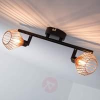 Copper-black ceiling light Dalma  2-bulb