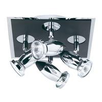 Comet 4LT Halogen Square Black and Chrome Spot Light