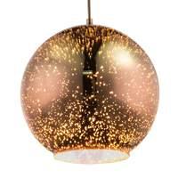 Copper-coloured glass hanging light Taina, 30 cm