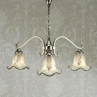Columbia 3 Light Downlighter in Nickel with White Feather Glass
