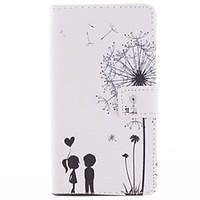 couples dandelion pattern pu leather full body case with pig stand and ...