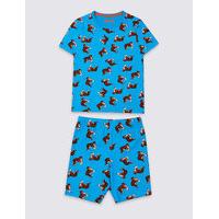 Cotton Printed Short Pyjamas with Stretch (1-16 Years)