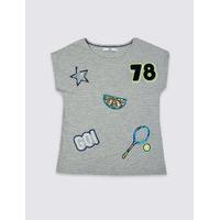 Cotton Blend Sequin Top (3-14 Years)