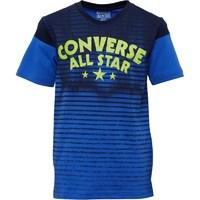 converse junior boys faded striped graphic top oxygen blue