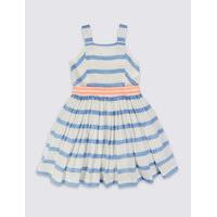 cotton rich striped dress 1 10 years