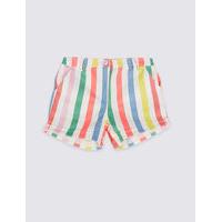 Cotton Striped Shorts with Stretch (3 Months - 5 Years)