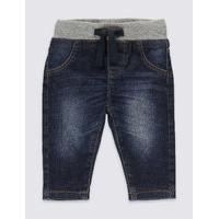Cotton Pull-on Denim Jeans with Stretch