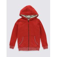 Cotton Rich Zipped Through Hooded Sweatshirt (7-14 Years)