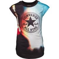 Converse Junior Girls Sublimated Drop Shoulder T-Shirt Black