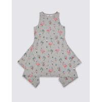 Cotton All Over Print Jersey Dress with Stretch (3-14 Years)