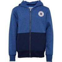 Converse Junior Boys Knit-Woven Zip-Up Hoody Marled Oxygen Blue