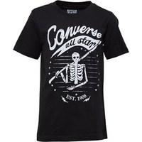 Converse Junior Boys Skeleton Flag T-Shirt Black