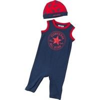 Converse Baby Boys Muscle Onesie With Hat Navy