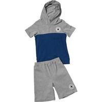 converse infant boys hoody short set vintage grey heather