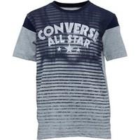 converse junior faded striped graphic top vintage grey heather