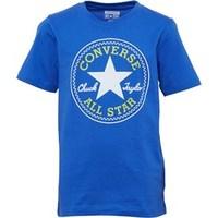 converse junior boys chuck patch t shirt oxygen blue