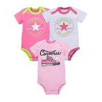 converse baby girls pack three rompers