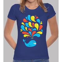 Colorful Swirls Happy Cartoon Whale