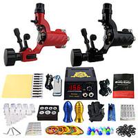 Complete Tattoo Kit 2 alloy machine liner shader 2 Tattoo Machines LCD power supply Inks Shipped Separately