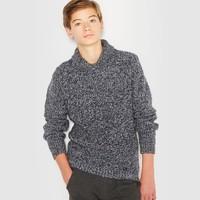 Cosy Stranded Knit Jumper with Shawl Collar, 10-16 Years