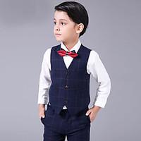 cotton ring bearer suit 4 pieces includes shirt vest pants bow tie