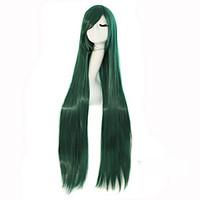 Cosplay Long Straight Hair High Temperature Wire Dark Green Synthetic Wig Hot Sale.