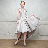 Cocktail Party Dress - Elegant Ball Gown Jewel Ankle-length Mikado with Crystal Beading Lace