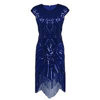 Cocktail Party Dress - Sparkle Shine Sheath / Column Jewel Asymmetrical Polyester with Sequins