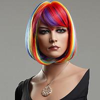 Colorful Rainbow Bobo Synthetic Hair wig