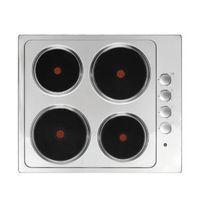 Cooke & Lewis 4 Burner Stainless Steel Electric Solid Plate Hob