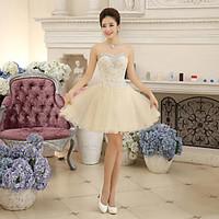 cocktail party dress ball gown sweetheart short mini chiffon lace with ...