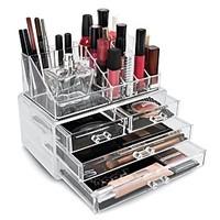 Cosmetic Storage Makeup Storage Acrylic Jewelry Display Boxes Two Pieces Set