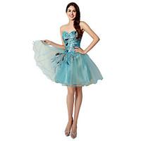 Cocktail Party Dress Ball Gown Sweetheart Short / Mini Tulle with Embroidery
