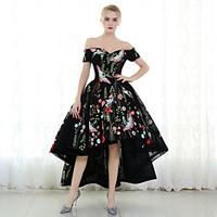 Cocktail Party Dress Ball Gown Off-the-shoulder Ankle-length Polyester with