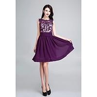 cocktail party dress ball gown scoop short mini chiffon with appliques ...