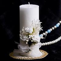 Colorful Candle With Bowknot Coral Wedding