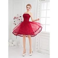 cocktail party dress ball gown bateau short mini tulle with appliques