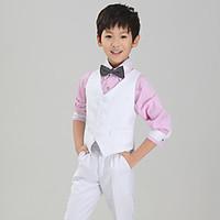 Cotton Ring Bearer Suit - Four-piece Suit Pieces Includes Shirt / Vest / Pants / Bow Tie