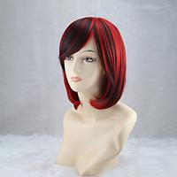 Cosplay Wigs Red And Black Mixed Wig Ms BOBO Short Wig 12 inch