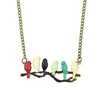 Colorful Enamel Bird Shape Pendant Necklaces