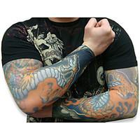 Cool 10pcs Fake Temporary Tattoo Sleeves Body Art Arm Stockings Accessorie