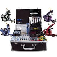 Complete Tattoo Kit 4 alloy machine liner shader 4 Tattoo Machines LCD power supply Inks Shipped Separately