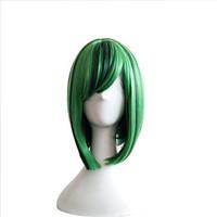Cosplay Wig The New Color Wig BOBO Head Green Highlights 10 Inch Short Straight Hair Wigs