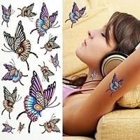 Colorful Butterfly Tattoo Stickers Temporary Tattoos(1 pc)