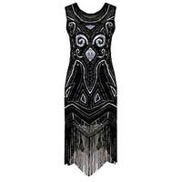 Cocktail Party Dress - Sexy Sparkle Shine Sheath / Column V-neck Asymmetrical Polyester with Sequins