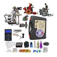 Complete Tattoo Kit 3 Machines G3A4Z10R1 Liner Shader Dual LED Digital Power Supply