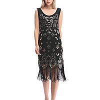 Cocktail Party Dress - Sexy Sparkle Shine Sheath / Column V-neck Asymmetrical Polyester with Sequins