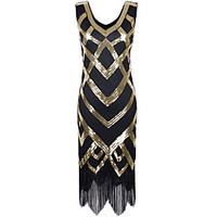 Cocktail Party Dress - Sexy Sparkle Shine Sheath / Column V-neck Asymmetrical Polyester with Sequins